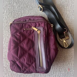 Kedzie Quilted Crossbody Bag in Plum